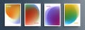 Set of blurred backgrounds with soft color gradient round shapes. Abstract graphic templates collection. Royalty Free Stock Photo