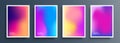 Set of blurred backgrounds with vibrant color gradients. Bright graphic templates collection. Royalty Free Stock Photo