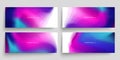 Set of blurred horizontal banners with vibrant color gradients. Defocused abstract bright templates collection.