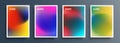 Set of blurred multicolored backgrounds with bright color gradients. Vivid color templates collection.