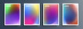 Set of blurred multicolored backgrounds with color gradients. Blurred color templates collection for posters, flyers and covers. Royalty Free Stock Photo