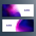 Set of blurred multicolored horizontal banners with dark colored gradients. Vibrant color smoke backgrounds.