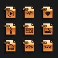 Set BMP file document, PHP, XSL, GIF, MP3, ZIP, RUBY and icon. Vector Royalty Free Stock Photo