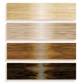 Set the boards of various wood. Laminated flooring. Wooden background. Wood texture. illustration