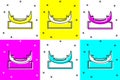 Set Boat swing icon isolated on color background. Childrens entertainment playground. Attraction riding ship, swinging Royalty Free Stock Photo