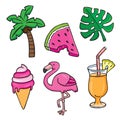 A set of bold summer holiday icons Royalty Free Stock Photo