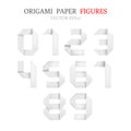 Set of bold white origami paper figures