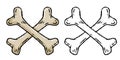 Set of bones. Part of the human skeleton. White dog Toy. Vector Cartoon and flat illustration Royalty Free Stock Photo