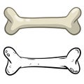 Set of bones. Part of the human skeleton. White dog Toy. Vector Cartoon and flat illustration Royalty Free Stock Photo