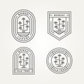 Set of bonsai minimalist line art logo design