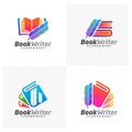 Set of Book Writer Logo Template Design Vector, Feather Book Logo Design Concepts, Emblem, Design Concept, Creative Symbol, Icon Royalty Free Stock Photo