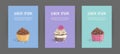 Set booklet cover template with sweet dessert on bright background