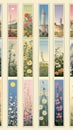 a set of bookmarks with different images of flowers Royalty Free Stock Photo