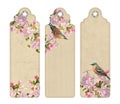 Set of Bookmarks with Flowers Royalty Free Stock Photo