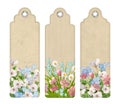 Set of Bookmarks with Flowers Royalty Free Stock Photo