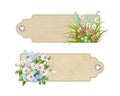 Set of Bookmarks with Flowers Royalty Free Stock Photo