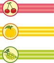 Set of bookmarks with fruits