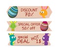 Set of bookmarks sticker tags easter eggs Royalty Free Stock Photo