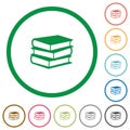 Books outlined flat icons Royalty Free Stock Photo