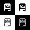 Set Books about programming icon isolated on black and white background. Programming language concept. PHP, CSS, XML Royalty Free Stock Photo
