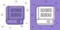 Set Books about programming icon isolated on white and purple background. Programming language concept. PHP, CSS, XML Royalty Free Stock Photo