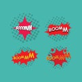 Set of Boom Letter comic style