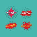 Set of Boom Letter comic style Royalty Free Stock Photo