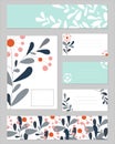 Set of border for text with a floral pattern. Text frames and labels for your design. National ornament