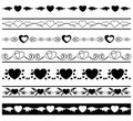 Set of borders for romantic design - vector