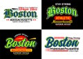 Set Boston urban style typeface collection, for print on t shirts etc.