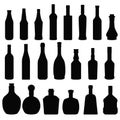 Set of bottle silhouette Royalty Free Stock Photo