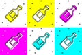 Set Bottle of water icon isolated on color background. Soda aqua drink sign. Vector Royalty Free Stock Photo