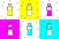 Set Bottle of water icon isolated on color background. Soda aqua drink sign. Vector Royalty Free Stock Photo