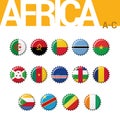 Set of 14 bottlecap flags of Africa A-C. Set 1 of 4.