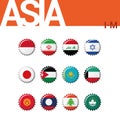 Set of 12 bottlecap flags of Asia I-M. Set 2 of 4.