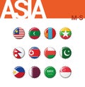 Set of 12 bottlecap flags of Asia M-S. Set 3 of 4.