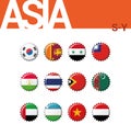 Set of 12 bottlecap flags of Asia S-Y. Set 4 of 4.