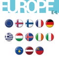 Set of 13 bottlecap flags of Europe E-L. Set 2 of 4.