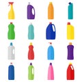 Set of bottles of cleaning products, vector illustration Royalty Free Stock Photo