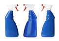 Set with bottles of cleaning products on white background. Household chemicals Royalty Free Stock Photo