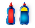 A set of bottles of detergents for washing. Blank plastic bottle for laundry detergent, isolated on white background