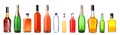 Set of bottles with different liquids on white background. Banner design Royalty Free Stock Photo