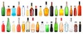 Set of bottles with different liquids on white background. Banner design Royalty Free Stock Photo