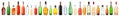 Set of bottles with different liquids on white background. Banner design Royalty Free Stock Photo