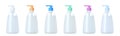 Set with bottles of liquid soap on white background. Banner design Royalty Free Stock Photo