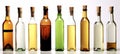 A set of bottles on a white background. Collection of alcoholic beverages. Version with Cork, without Foil. AI Generated Royalty Free Stock Photo