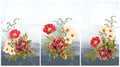 Set bouquets. Watercolor flowers. Illustration for decor.