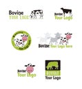 Set bovine logos Royalty Free Stock Photo