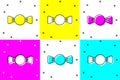 Set Bow tie icon isolated on color background. Vector Royalty Free Stock Photo