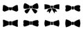 Set bow tie or neck tie simple icons isolated. Elegant silk neck bow. Vip event accessory Royalty Free Stock Photo